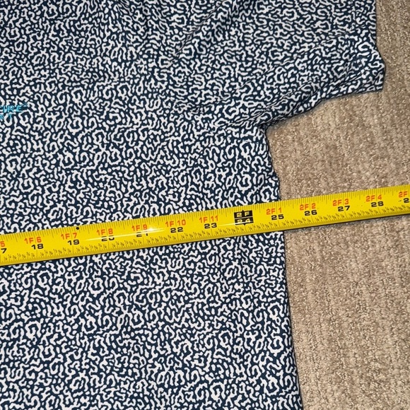 Greyson Men XL Navy Coral Dreams Polo Shirt Athletic Golf Tee Teal Trim - Picture 2 of 11